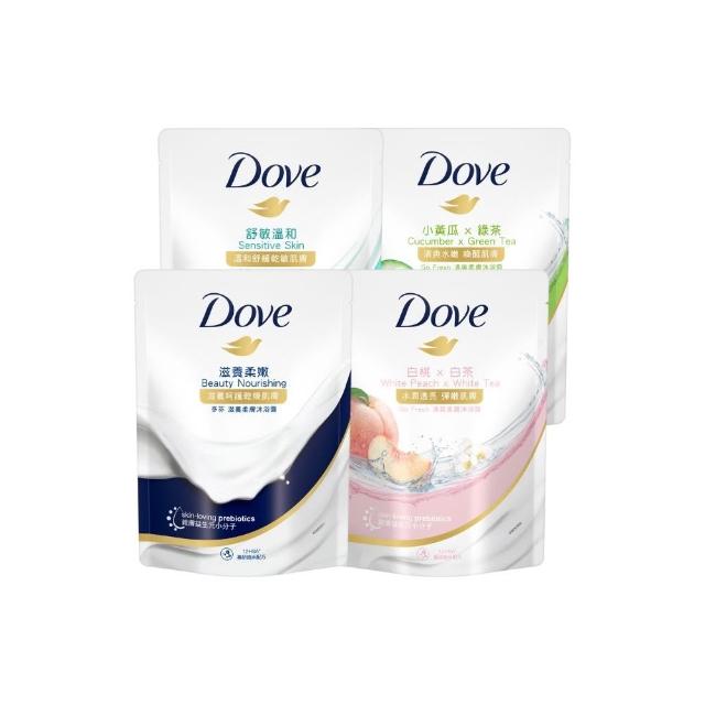 超市【Dove 多芬】滋養gofresh系列柔膚沐浴乳補充包580g(滋養柔嫩/舒敏溫和/清爽水嫩/桃悅水透)
