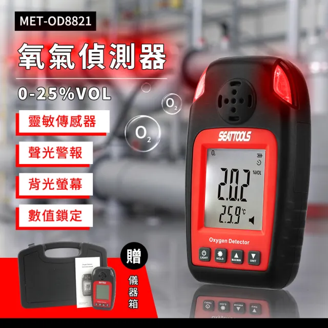 氧氣偵測器 氣體濃度測試 氣體檢測儀 O2濃度計 B-OD8821(氧氣濃度 O2濃度偵測器 空氣監測)