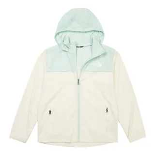 【The North Face】北面兒童白色UPF50防曬連帽外套｜87ZEMO8 抗UV