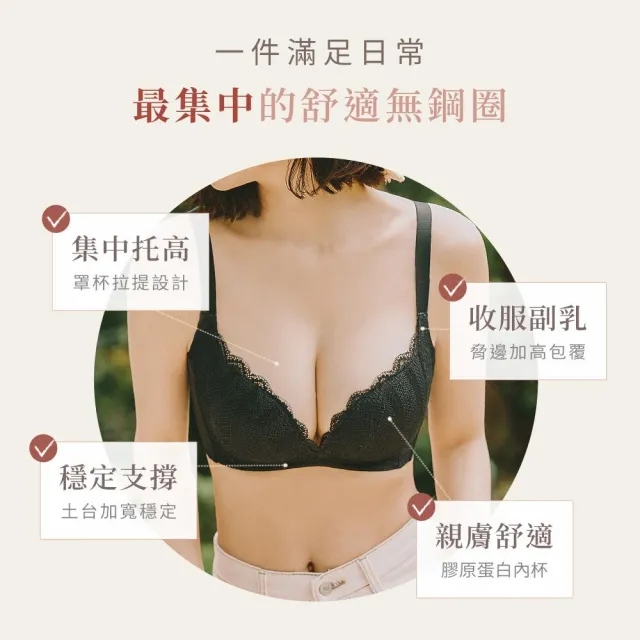 【myBRA】（A-G罩杯）無與倫比 | 蕾絲集中包覆無鋼圈內衣（灰）