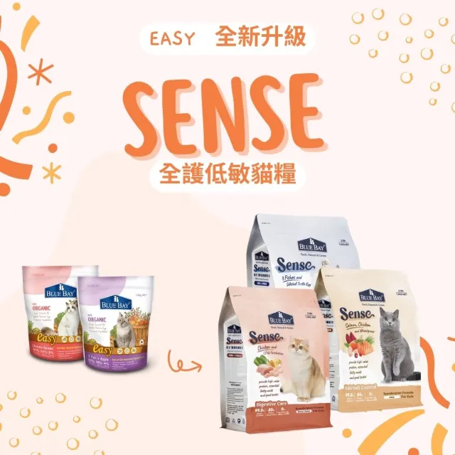 【Blue Bay 倍力】SENSE 全護低敏貓糧 13.6KG(貓乾糧)