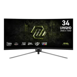 【MSI 微星】MAG 345CQRF E20 34型 VA UWQHD 200Hz 電競曲面螢幕(Adaptive Sync/1000R)