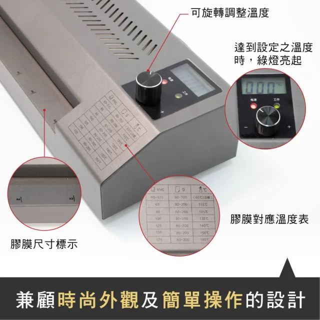 【FILUX 飛力士】A3 高速專業型冷熱雙溫鐵製護貝機 LM-351HC(數位LCD精準溫控  防卡 原廠1年保固)