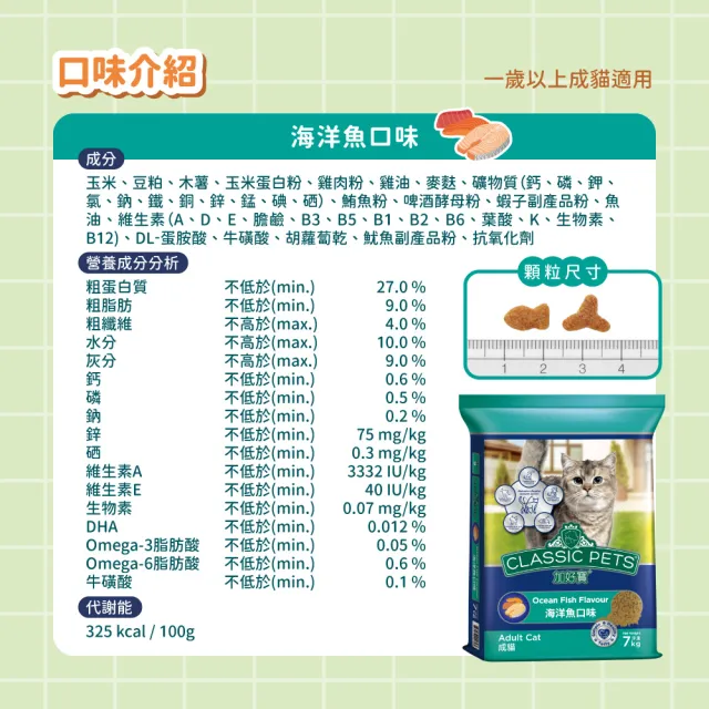 【Classic Pets 加好寶】貓乾糧 7KG(貓飼料/成貓)
