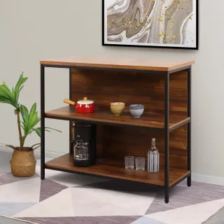 【WAKUHOME 瓦酷家具】Alex工業風4尺開放式收納高中島桌 B001-A604