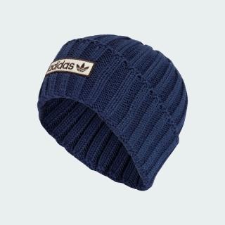 【adidas 愛迪達】Beanie 毛帽 經典 休閒 三葉草 LOGO 舒適 保暖 深藍(IY4109)