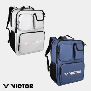 【VICTOR 勝利體育】後背包 羽球後背包(BR5038 H/B 淺灰/深藍)