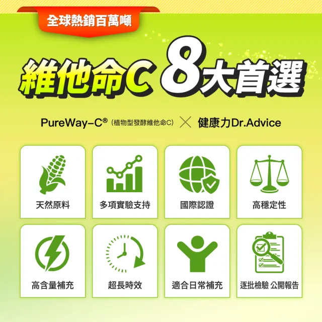 【Dr.Advice 健康力】維他命C持續型緩釋錠60錠x4瓶(全素 長效緩釋 天然)