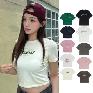 【MLB】女版短版T恤 短袖上衣 中性版T恤 道奇/紅襪/洋基隊(3FTSV0753/X0153/B2053/TSM11-多款任選)