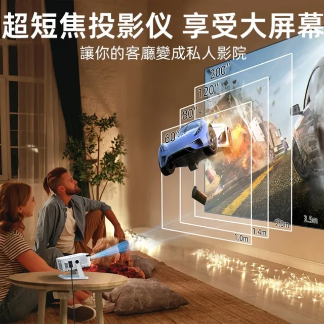 【小不記】300°旋轉智慧投影機/世界冠軍推薦 高清投影機 內建APP/支持4K解碼/無線投影/居家辦公戶外投影機