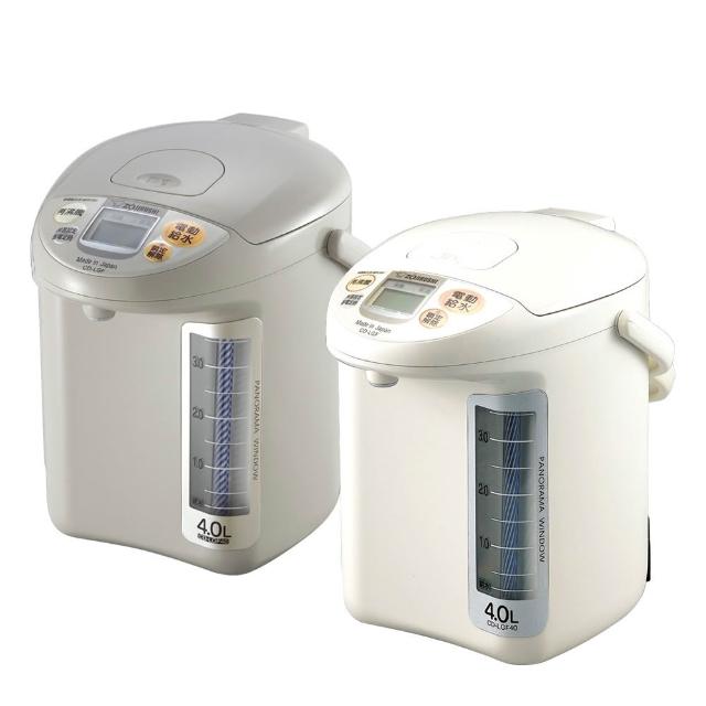  Zojirushi象印 CD-LGF40 電熱水瓶，來自日本原裝進口，容量3~4L適閤家庭或辦公使用。三段供水溫度（98°C、90°C、70°C）滿足泡茶、沖咖啡等多種需求。內膽採用防沾塗層，易清潔耐用；重量僅2.4kg，尺寸23x30x29cm小巧不佔空間。能源效率第五級，110V/60Hz電壓，消耗功率1000W以上，提供穩定高溫。保固1年，BSMI許可字號R31312，顏色選項深灰色(TK)或白色(WG)。象印品質，安全高效的溫熱水解決方案！ 