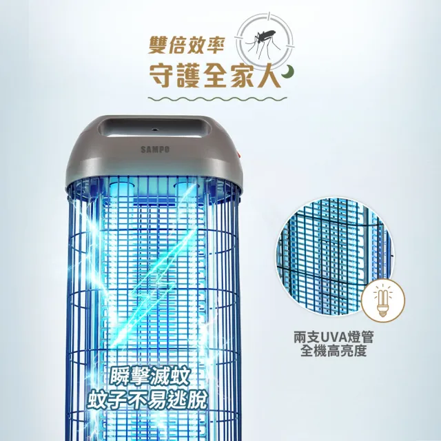 【SAMPO 聲寶】20W雙管電擊式捕蚊燈 ML-DC20S