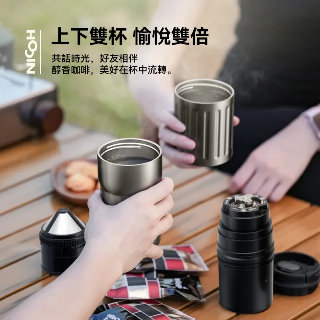 【NICOH】電動便攜研磨咖啡機a NK-B07B石墨灰色(雙杯分享款)