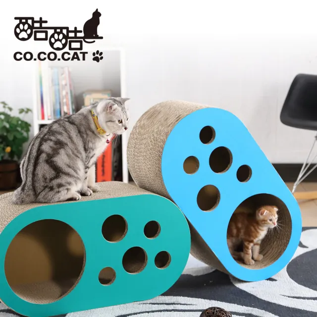 【Co.Co.Cat 酷酷貓】洞洞樂-100%台灣製紙箱貓抓板-隨機不挑色(隨機不挑色)