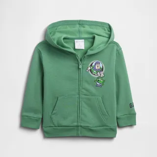 【GAP】babyGap × Disney迪士尼寬鬆拉鍊連帽衫-翠綠色(870020)