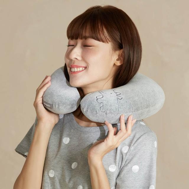 【YVONNE 以旺傢飾】小雛菊犀牛頸枕-迷霧灰