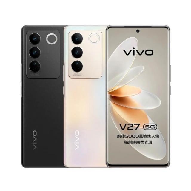 vivo V27 5G 手機搭載 6.78 吋 AMOLED 螢幕，解析度 2400x1080，提供細膩視覺體驗。八核心 Dimensity 7200 處理器，時脈達 2.8 GHz，搭配 12GB RAM 與 256GB 儲存空間，執行 Android 系統流暢無比。主相機 5000 萬畫素 + 800 萬 + 500 萬，前鏡頭 5000 萬畫素，支援 5G 全頻段（n1/n3/n5 等），4G LTE 全頻，雙卡雙待，電池 4600mAh 持久續航。輕薄設計 164.1x74.8x7.36mm，僅 180g，顏色粉黛金、石墨黑，標準配備主機、旅充頭、傳輸線、退卡針，NCC 認證 CCAF235G005AT3，完美適合日常與娛樂需求。