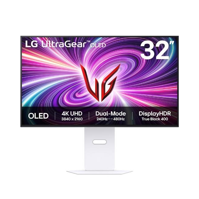  LG樂金 32GS95UV-W 32型 4K (3840x2160) OLED 平面顯示器，採用 16:9 螢幕比例與 240Hz 高更新率，支援 FREESYNC 同步技術，適合電競遊戲。連線埠包含 HDMI 與 DisplayPort，無觸控功能，提供流暢視覺體驗，享 2 年保固。 