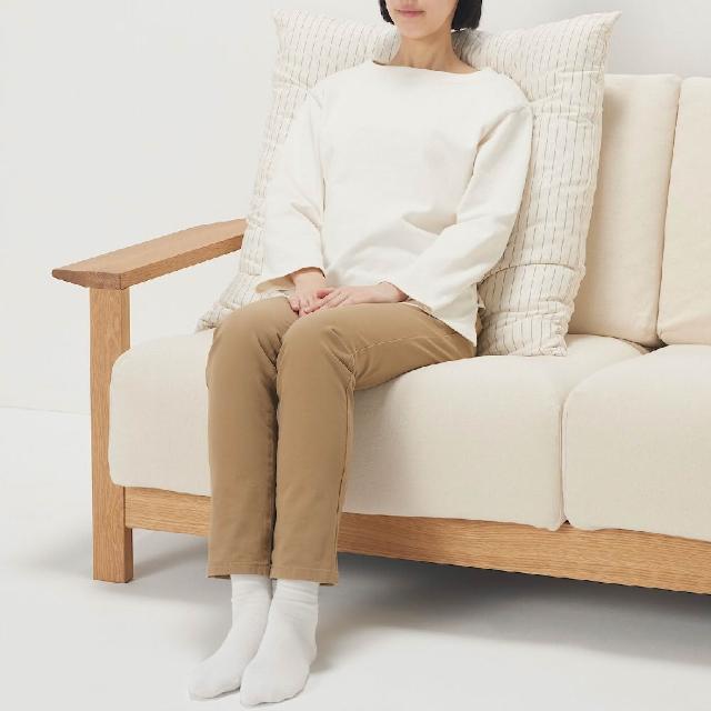 【MUJI 無印良品】涼感大型坐墊(灰直紋/象牙白直紋)