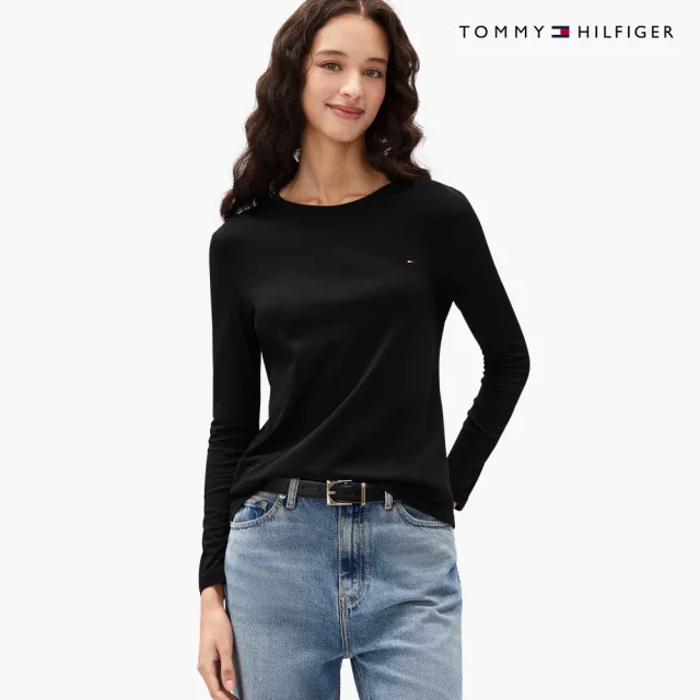 【TOMMY HILFIGER】官方旗艦館基本款圓領 T 恤_黑色