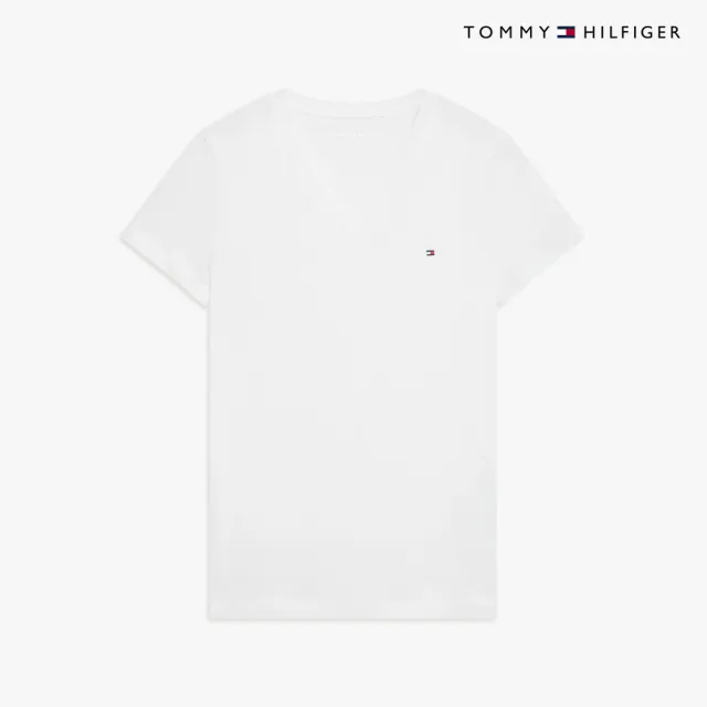 【TOMMY HILFIGER】官方旗艦館基本款 V 領 T 恤_裸色
