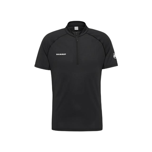【Mammut 長毛象】Ducan FL Half Zip T-Shirt AF Men 抗菌半拉鍊短袖排汗衣 黑色 男款 #1017-07320