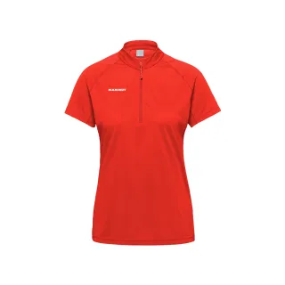【Mammut 長毛象】Ducan FL Half Zip T-Shirt AF W 抗菌半拉鍊短袖排汗衣 經典紅 女款 #1017-07330