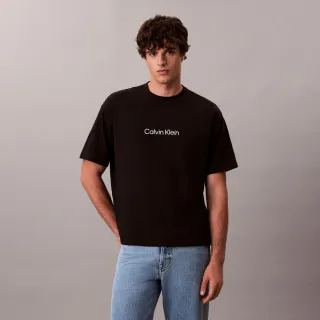 【CALVIN KLEIN】官方旗艦館CK Calvin Logo 圓領上衣_黑色