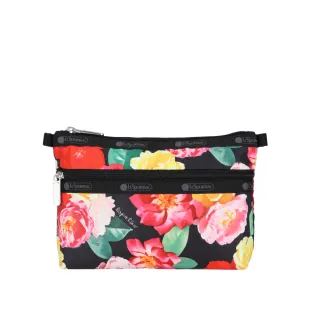 【Lesportsac】輕量材質 雙層拉鍊化妝包(7105 繁花派對)