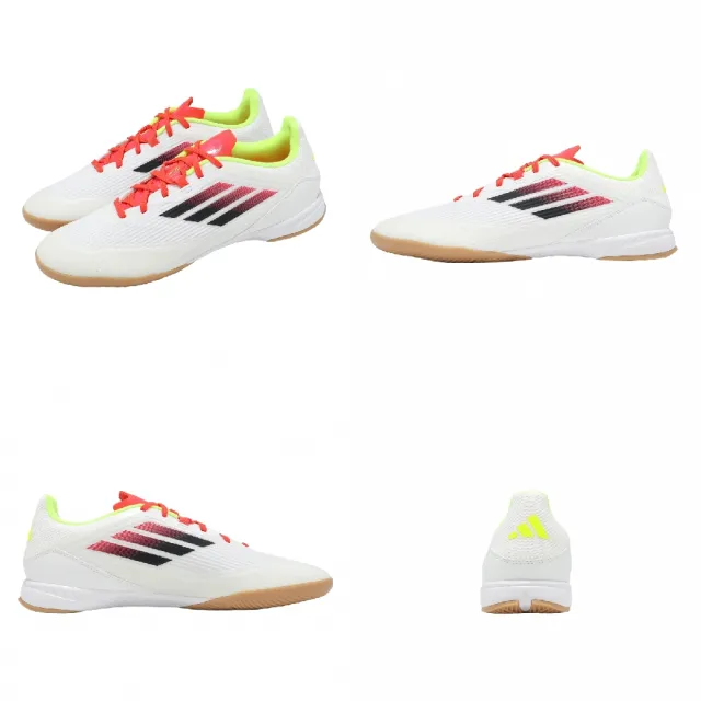 【adidas 愛迪達】足球鞋 F50 League IN 男鞋 白 紅 緩衝 室內球場 膠底 IE1228