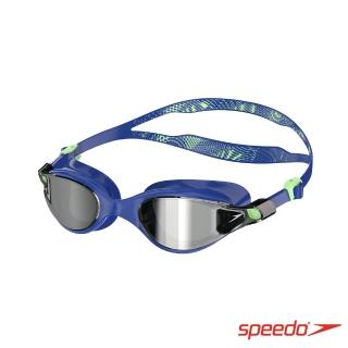 【SPEEDO】成人 運動泳鏡 鏡面 Vue 深藍/淡綠 日本製