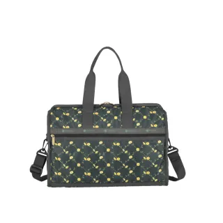 【Lesportsac】輕量材質 中型旅行袋(4318 綠野雛菊)