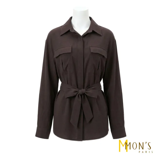 【MON’S】香格麻貼袋兩件式套裝(直)