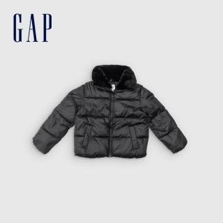 【GAP】女裝 翻領外套-黑色(845080)