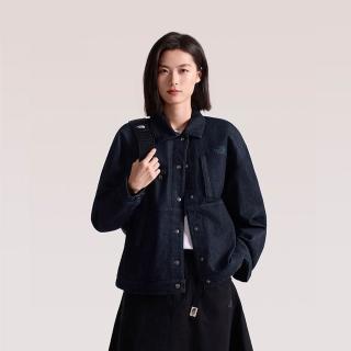 【The North Face】TNF 休閒 運動 可調節袖口丹寧外套 W DENIM JACKET - AP 女 深藍 (NF0A8FZSDG7)