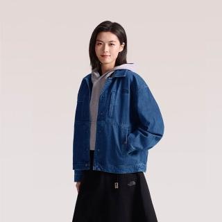 【The North Face】TNF 休閒 運動 可調節袖口丹寧外套 W DENIM JACKET - AP 女 藍 (NF0A8FZSDG4)