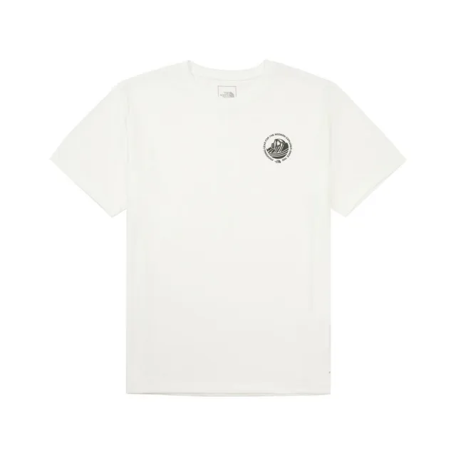 【The North Face】TNF 休閒 運動 速乾簡約印花短袖T恤 M HIKE SS TEE GRAPHIC - AP 男 白(NF0A8GZVFN4)