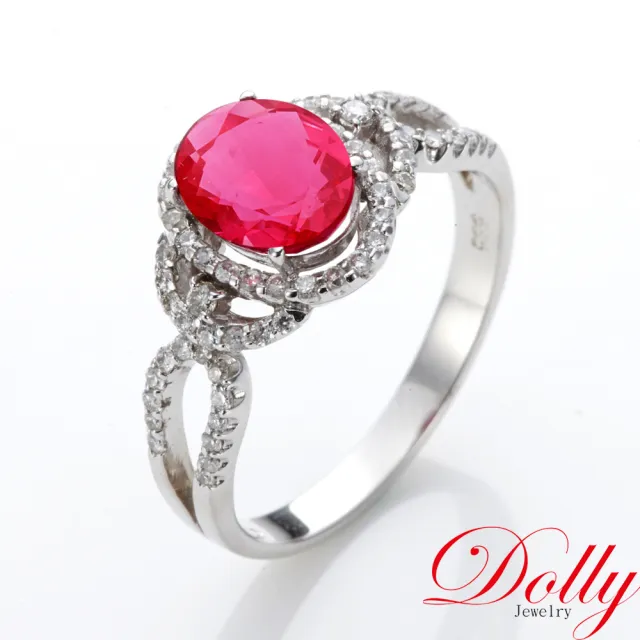 【DOLLY】14K金 無燒紅寶石2克拉鑽石戒指-005 高級訂製珠寶 奢華質感 浪漫送禮