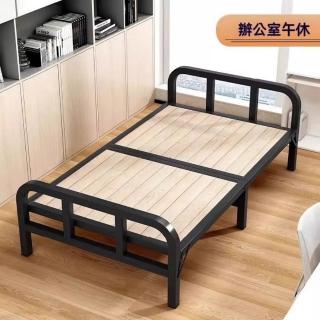 【匠俱】摺疊床80x190x36cm 實木單人床 簡易床家用 午休成人午睡折疊床 加固鐵架雙人折疊床