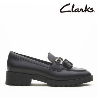 【Clarks】女鞋 Kay Step 幾何美感C型金屬飾釦流蘇樂福鞋(CLF80706C)