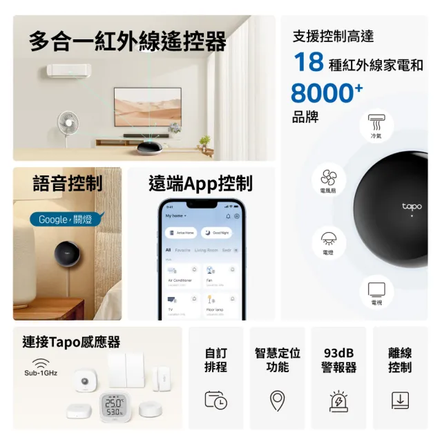 【TP-Link】智慧網關 多合一紅外線與IoT APP控制 語音控制 支援Matter(Tapo H110)