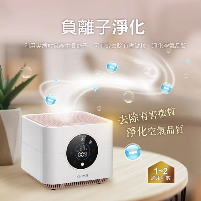 【CHIMEI 奇美】mini淨 智能小巧桌上型空氣清淨機/除甲醛/HEPA H13/負離子/DC馬達/母嬰抗敏防護(AP-01UNWH)