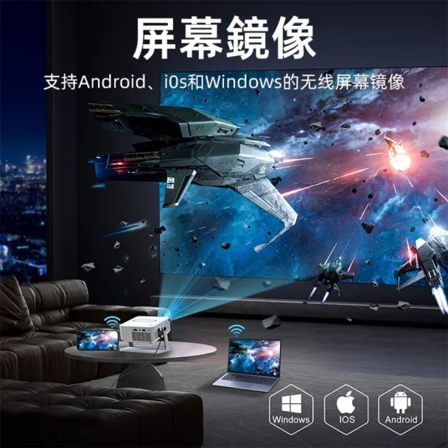【小不記】300°回轉雲台/內建多種APP 高清智慧投影機 支持4K解碼 家用投影機 商用投影機 微型投影機