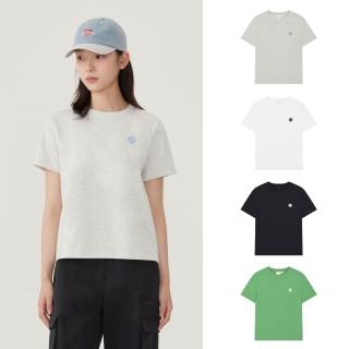【COVERNAT】官方旗艦館 女款涼感棉Clover HeartT恤(WMS短袖上衣 燕麥/海軍藍/綠/白色)