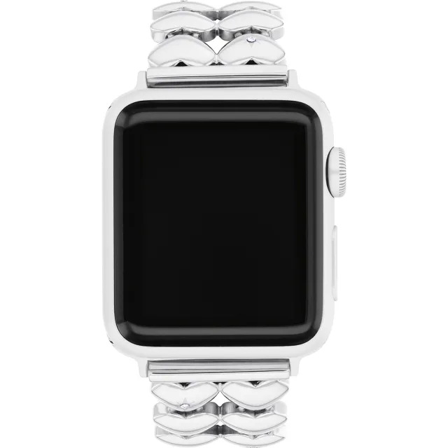 【COACH】Apple Watch 錶帶 38/40/41mm適用 愛心造型不鏽鋼錶帶-銀 送禮 禮物 推薦(不含手錶)