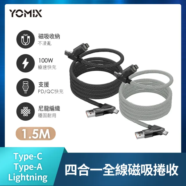 【TOSHIBA 東芝】磁吸充電線組★Canvio Basics A5 2TB行動硬碟+PD100W快充磁吸收納線1.5M