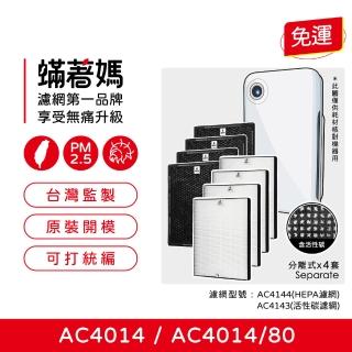 【蟎著媽】高效型濾網4套優惠組(適用 PHILIPS 飛利浦 AC4014/80 AC4014 空氣清淨機)