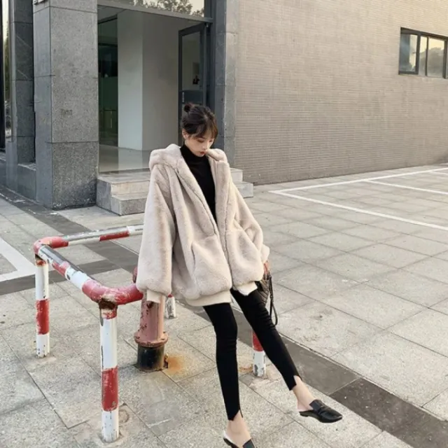 【Uicy】韓版寬鬆加厚連帽毛絨絨外套 外套 防曬外套 女裝 上 J157