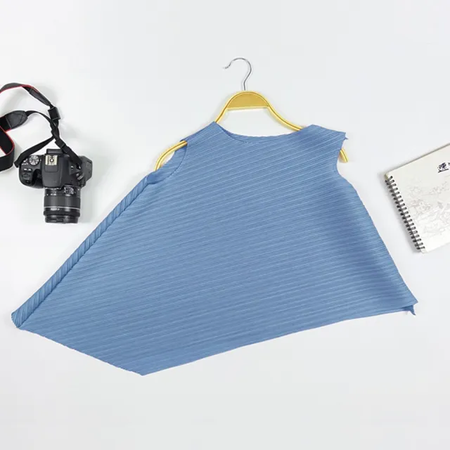 【巴黎精品】現貨+預購 三宅風皺褶衣服褶皺上衣摺衣彈力大尺碼(不規則圓領寬鬆女T恤24色b2a2)