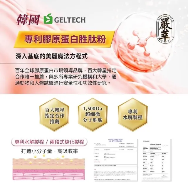 【嚴萃】韓國孕哺膠原蛋白胜肽x超微米珍珠粉-5入/共75包(榮獲台灣生技大獎 品質受肯)